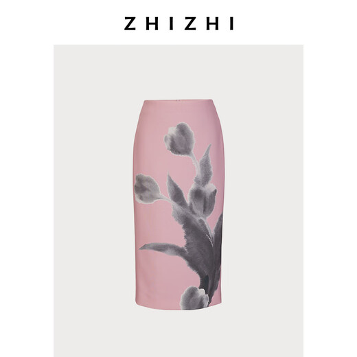 Zhizhi Wind Chime Skirt Printed Skirt Women's 2025 Spring New Style Cover Arm Slimming Tulip Rose Mist Powder XS