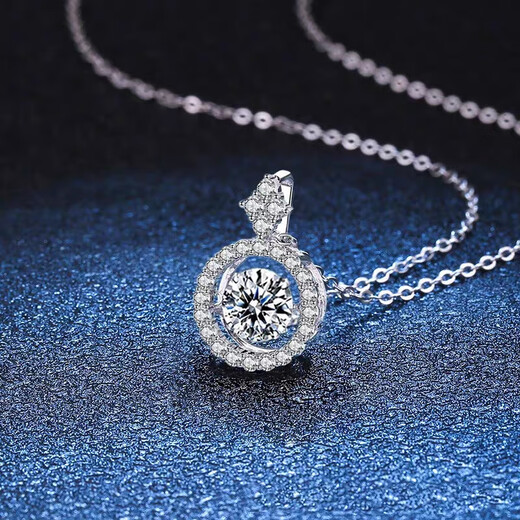Pu Lian platinum 999 necklace sterling silver moissanite pendant women's clavicle chain pure silver high-end light luxury sweater chain hypoallergenic s999 moissanite chain thick + certificate