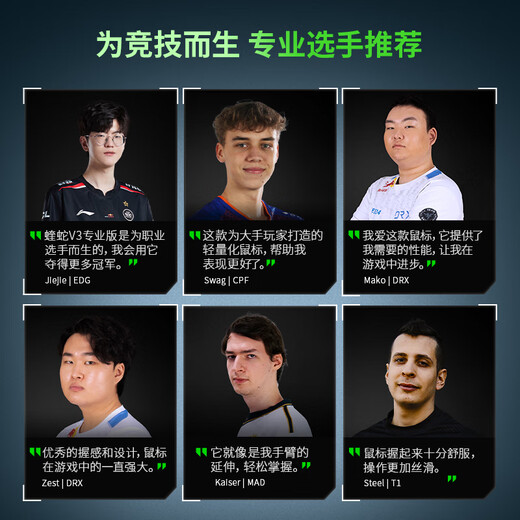 雷蛇（Razer）炼狱蝰蛇V3pro专业版 无线鼠标+8KHz轮询率接收器 无线鼠标套装 类肤材质 轻量设计 LOL吃鸡神器