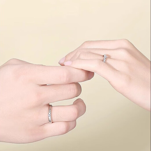 MZMZ starts from the heartbeat platinum couple ring PT950 platinum pair ring Valentine's Day birthday gift for girlfriend and wife Light luxury model - single ring local warehouse for next day delivery