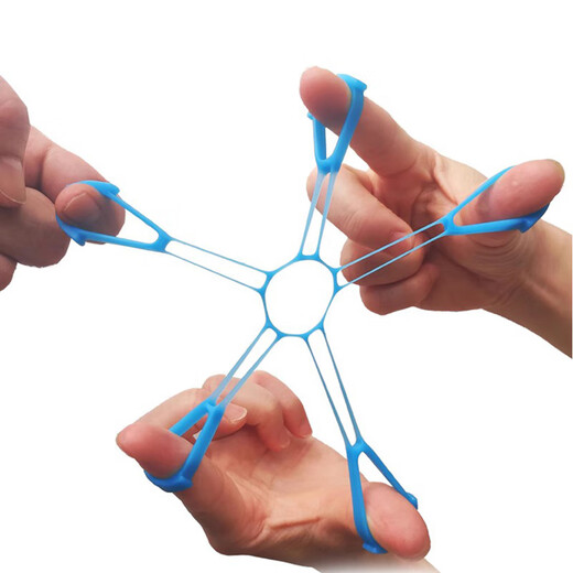 Duweck Grip Ball Silicone Grip Ring Combination 4-piece Set Hand Strength Training Rehabilitation Finger Fitness 1-50 Pounds Blue