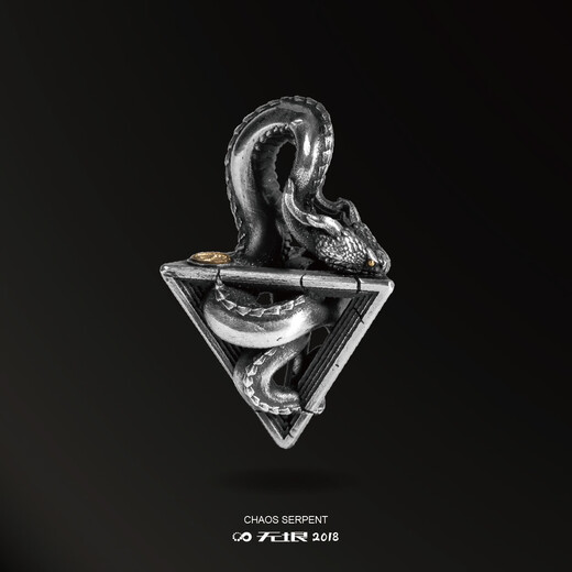 Muqianwuyini Infinite 18k Gold Chaos Serpent 3.0 The Forbidden Land 925 Silver Retro Pendant Trendy and Versatile Single Pendant