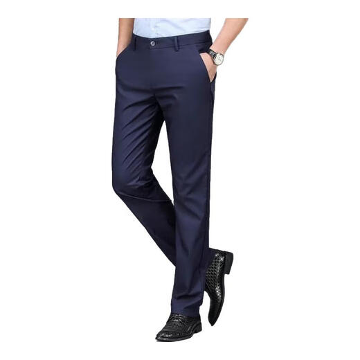 No ironing, anti-wrinkle, men's slim-fit trousers, men's straight-leg trousers, suit trousers, trousers, professional men's trousers, overalls, black brother pattern 722 regular style 31 2 feet 4 waist