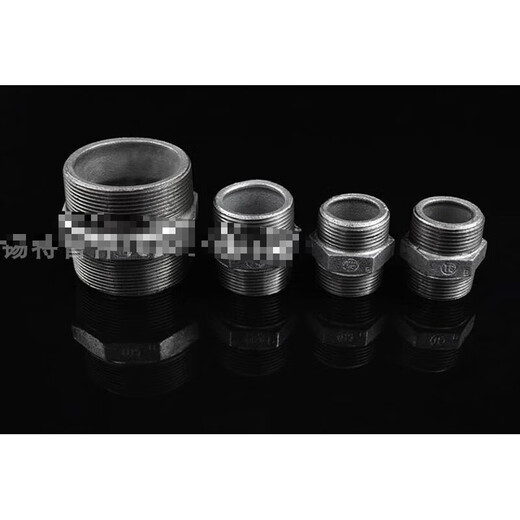 Galvanized hexagonal outer wire to wire inner joint double-ended threaded straight-through Malleable steel galvanized pipe fittings wire connection for fire water heating, whole package of 250 DN25 (1 inch) enterprise standard