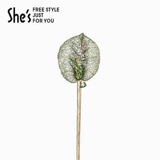 She s Akiko Rousseau holiday original bright craft crystal hairpin new high-end hair accessories hairpin birthday gift for women green D0