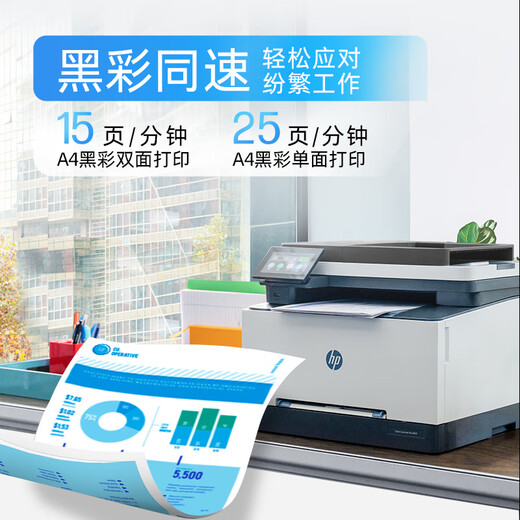 HP (HP) 3388sdw/3388fdw color laser multi-function printer automatic double-sided copying and scanning all-in-one machine 3388fdw (automatic double-sided printing, copying and scanning) official standard brand new authentic one-year door-to-door