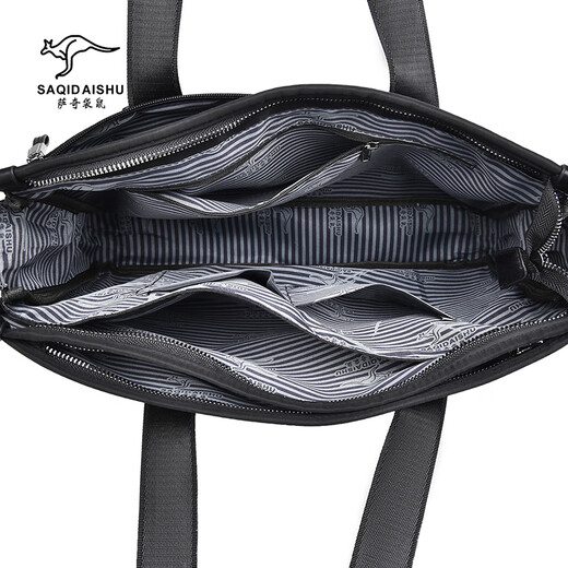 SAQIDAISHU Men's Briefcase Business Casual Handbag Large Capacity Business Travel A4 File Bag Shoulder Crossbody Bag Computer Bag Men Black Black Large Width 39*Height 29*Thickness 7cm