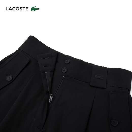 LACOSTE French Crocodile Women's Elastic Pants Waist Frilled Daily Casual Comfortable Versatile Bermuda Shorts FF3880 031/Black 34 155