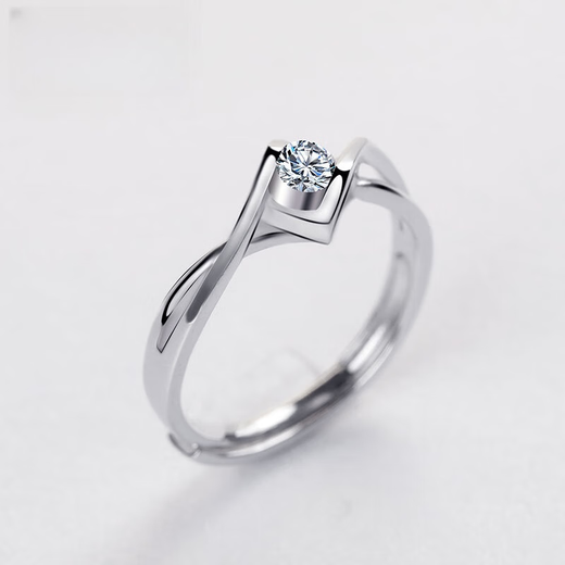 Nanzhi moissanite ring sterling silver engagement ring Japanese and Korean version fashionable women's ring simple living diamond ring can be engraved gift closed mouth No. 9