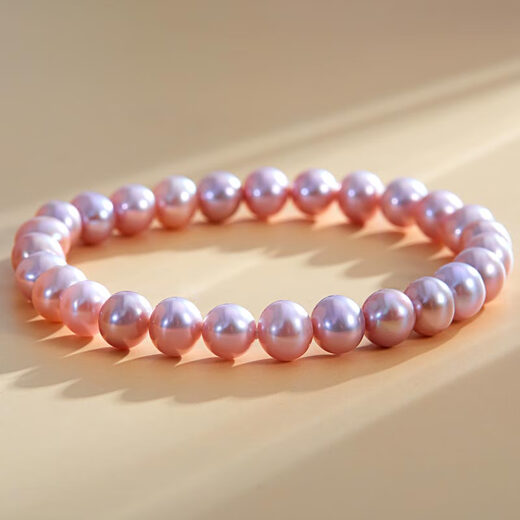 Meluxe freshwater pearl bracelet elastic rope mixed candy color bracelet birthday gift for wife and mom lavender 7-8mm
