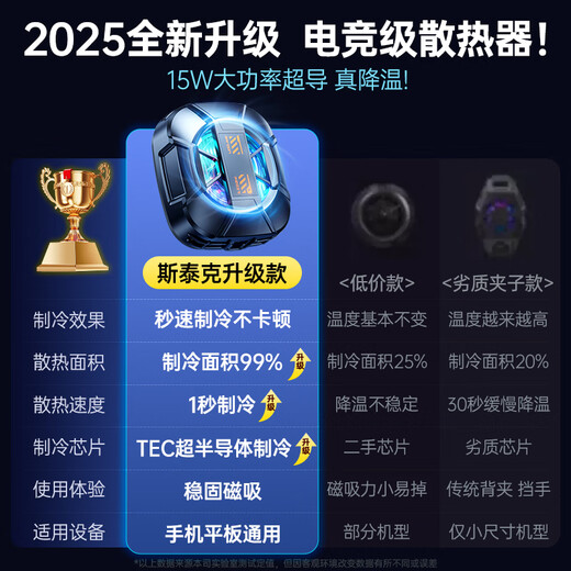 Stike aviation grade cooling mobile phone radiator magnetic semiconductor refrigeration cooling artifact live game chicken special mobile phone tablet ipad suitable for Apple iqoo black shark