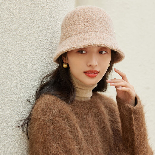 Siggi autumn and winter fisherman hat women's wool hat fashion versatile bucket hat plus velvet warm basin hat camel