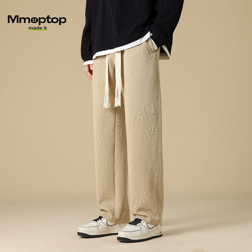 
MMOPTOP American straight-leg pants men's spring and summer retro loose casual sports trousers MA5A9903KK Khaki 4XL