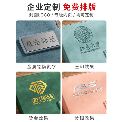 福兴旺本子笔记本定制logo封面a5商务记事本礼盒装伴手礼日记本子办公会议记录本工作本随身高颜值加厚款 A5蓝色带扣【鹿头款200页】