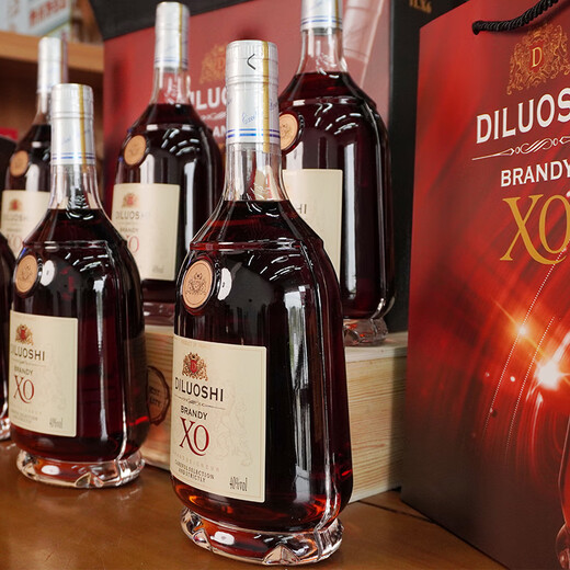 蒂洛仕洋酒XO白兰地1L装法国进口酒送礼40度干邑口感 1L 6瓶 整箱+同款1瓶