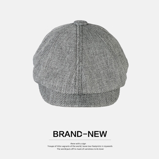 SOMUBAY hat men's spring and autumn beret middle-aged dad British retro progressive hat octagonal hat newsboy hat men's four-season hat gray one size fits 56-61CM