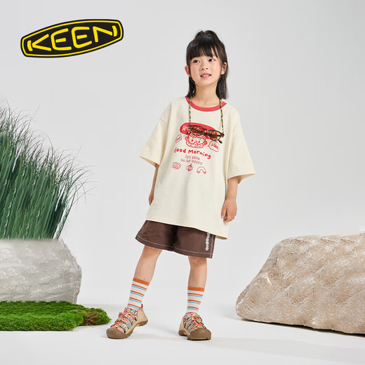 KEEN official new product NEWPORT H2 children's outdoor cool travel wading shoes children's shoes safari yellow/birch color-1028827-big children 35