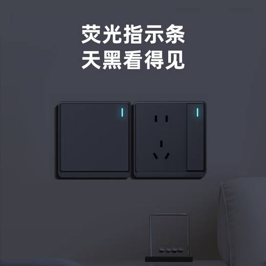 Chint (CHNT) switch socket panel type 86 concealed power socket household five-hole socket wall panel socket narrow frame large panel oblique five-hole 6M space silver one open single control