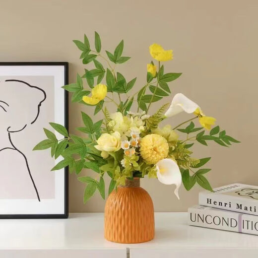 MPPMCK light luxury ins style simulated flower art ornaments simulated green plants young people desktop flower arrangement floral decoration cardamom year bouquet single bouquet hydrangea