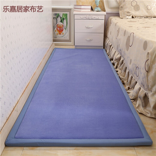 NIANJIE thickened bedside carpet baby anti-fall mat bedroom living room bay window tatami children winter Japanese style light blue width 40 long 120 cm