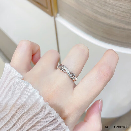 Kaibaolou Pt950 platinum couple ring women's platinum pair ring bead edge tangled pattern ring live ring for girlfriend 3.7g live