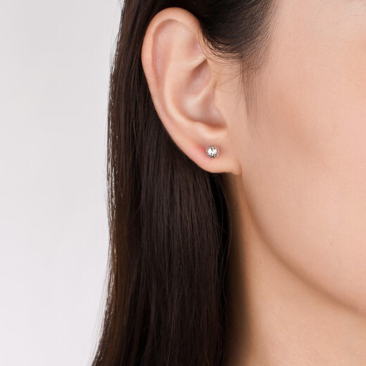 Liuguifu Jewelry PT950 Platinum Earrings Turned Ball Earrings Girl Birthday Gift 1.15g