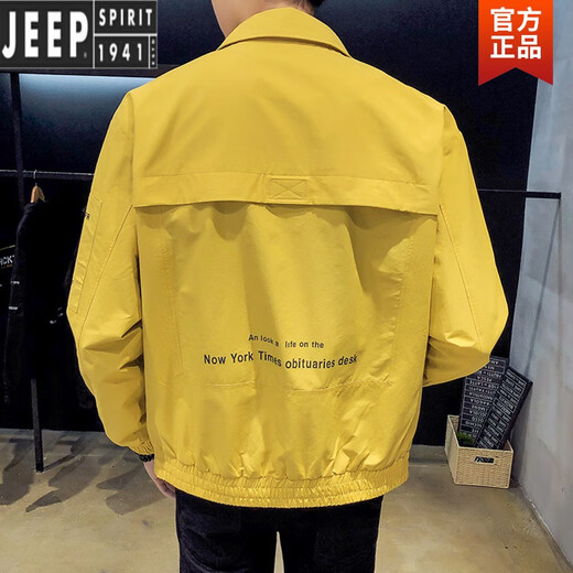 JEEP SPIRIT夹克外套男士上衣秋装2025春秋季新款潮流工装休闲帅气夹克上衣 9906黑色 XL