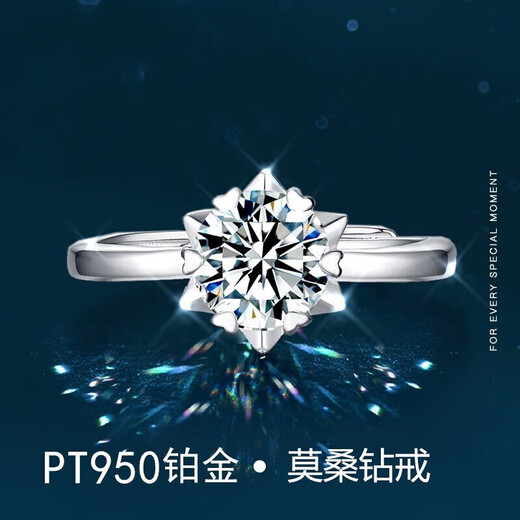 EothPT950 platinum moissanite diamond six-claw ring for women platinum engagement proposal Valentine's Day birthday gift for girlfriend PT950 platinum moissanite ring + certificate