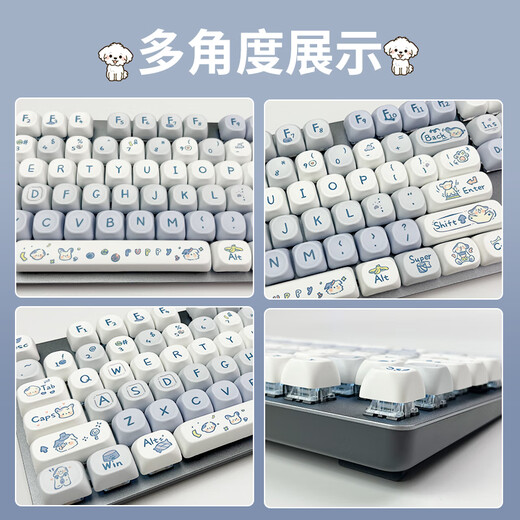 罗技（Logitech）K845机械键盘 游戏键盘 办公键盘有线全尺寸办公家用背光电竞吃鸡键盘 K845-青轴-悠然小狗