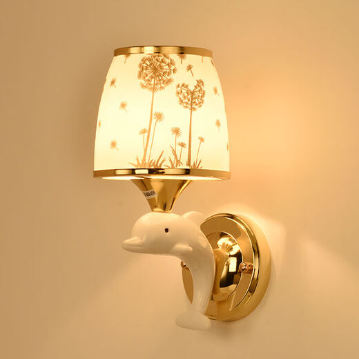 Yaotian remote control dimming wall lamp bedroom bedside lamp LED living room wall lamp hotel hotel stair corridor aisle lamp BD023-single head-glass led warm light without switch