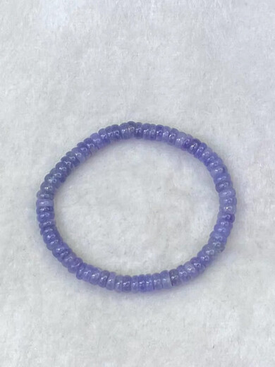 Shiyi Natural Tanzanite Plate Bead Bracelet Women's Single Circle Small Fresh Simple Crystal Flat Bead Bracelet Fashion Accessories Versatile 2*4mm/Plate Beads/Single Circle