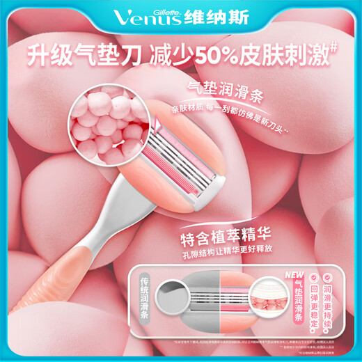 Gillette Venus Shaving Knife White Tea Knife Medium Dry 3-Blade Armpit Private Part Hair Removal Knife Special for Shaving Women