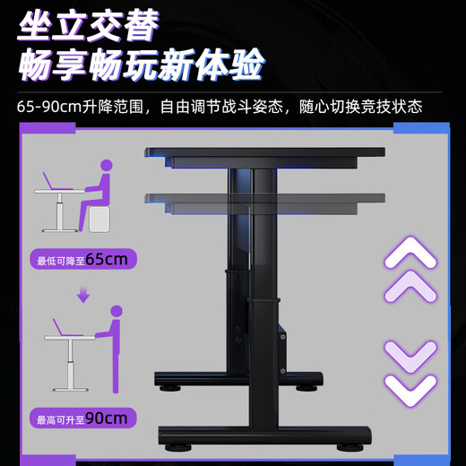 Jinxi Lift Computer Desk Desktop Gaming Table Home Desk and Chair Set Combination Office Desk Standing Game Workbench Carbon Fiber Texture Lift Gaming Table 120CM