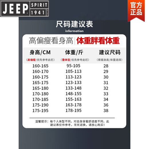 JEEP SPIRIT休闲工装裤男春秋季新款宽松耐磨裤子男潮流中青年束脚长裤 679卡其色#款 常规 32(建议140-150斤)