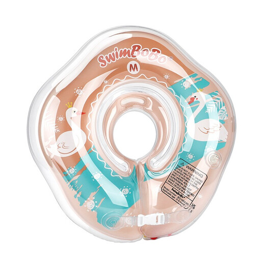 swimbobo婴儿游泳圈脖圈 0-1岁 新生儿家用洗澡脖子圈游泳圈婴儿洗澡颈圈 粉色L码(5~10个月 12~25斤）