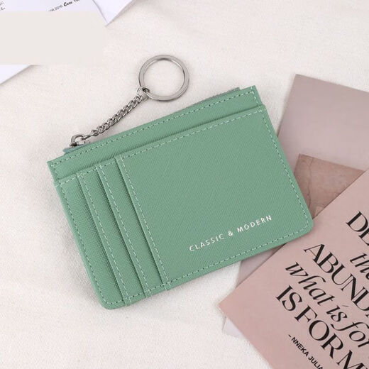 OEMG Cross Pattern Women's Coin Wallet Korean Mini Key Chain Ballet Case Múltiple Tarjeta Pack Pack Girls Birthday Blue
