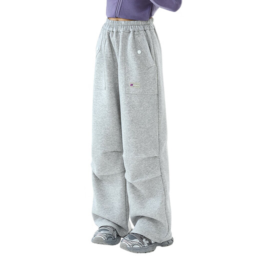 Yoyo one girls wide-leg pants spring and autumn 2025 big girls American workwear paratrooper pants children spring straight pants western style 15265 purple 120 120cm