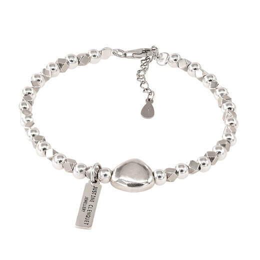 Only two pairs of Korean beaded broken silver bracelets 2023 new ins niche design smiley silver bracelet bracelets in stock