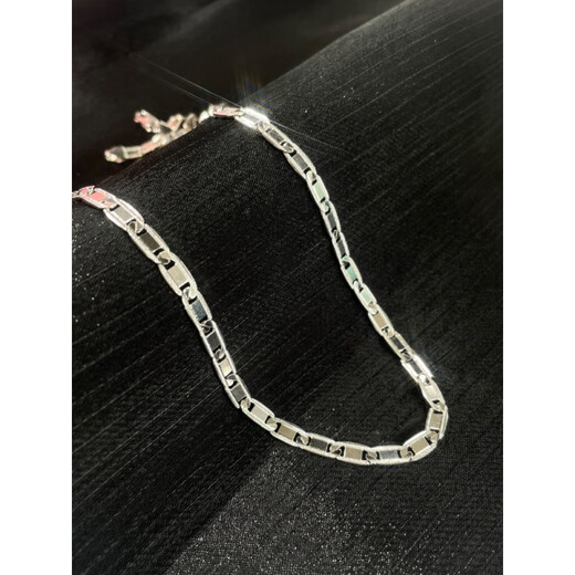 Nilan men's platinum necklace PT950 versatile trendy men's tile chain platinum bag fashion clavicle chain tile chain 5.3mmx60cmx21g S
