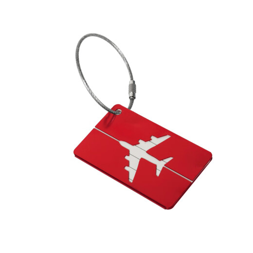 Gluekind metal luggage tag aluminum alloy boarding pass travel tag aircraft luggage tag identification card writeable red