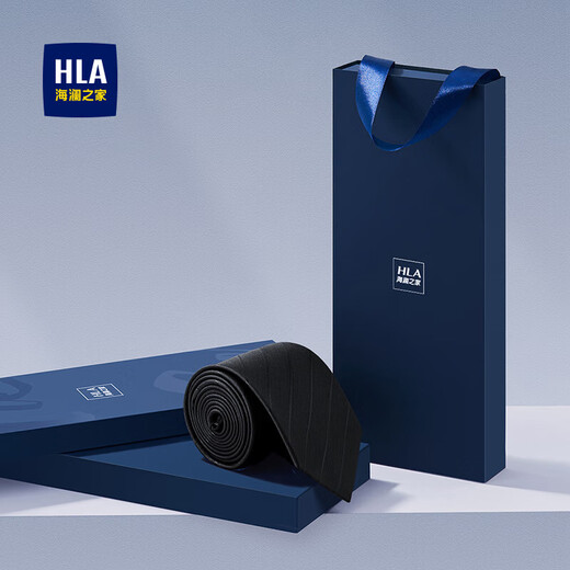 Heilan House (HLA) tie men's black birthday gift business wedding accessories for boyfriend black hand-made one-size-fits-all