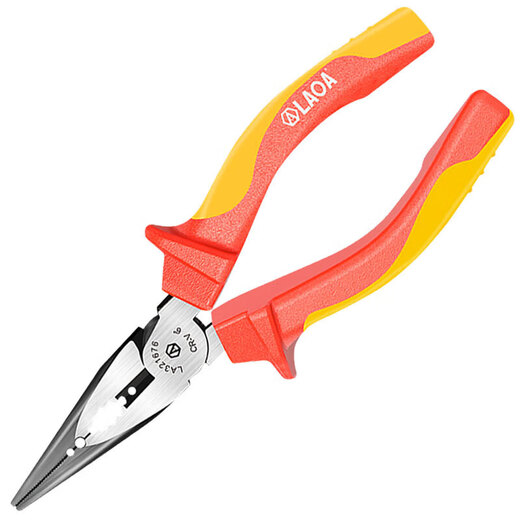 LAOA old A insulated needle nose pliers electrician needle nose pliers high voltage peeling needle nose pliers 6 inches LA321676