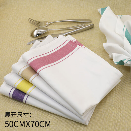 Fengxi colored pure cotton napkin cloth, thickened flower folding cloth for western restaurants, lint-free cloth for restaurant and hotel cup napkins, pink 35*50cm