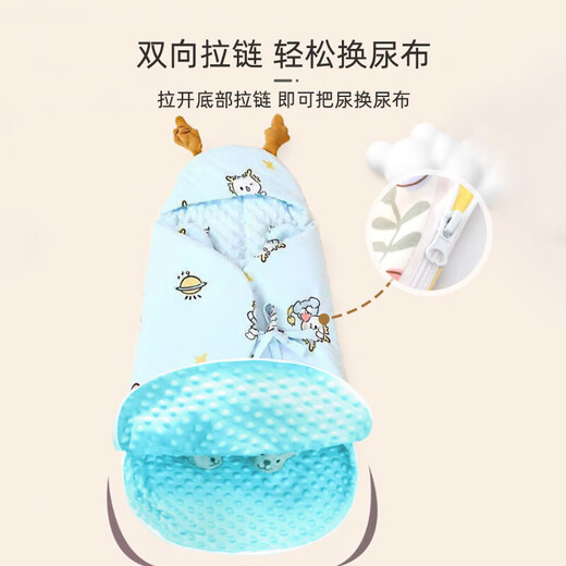 9i9 baby quilt, winter sleeping bag, newborn anti-jump swaddle, delivery room wrap, beanie velvet comfort quilt, A102 bear