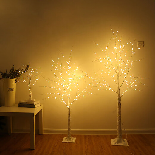 Rongyu LED light-emitting tree firefly lamp room forest decoration Nordic style romantic arrangement white birch tree lamp floor-standing 1.8 meters 1.2 meters white birch tree (plug-in, always on) Nordic style decorative tree