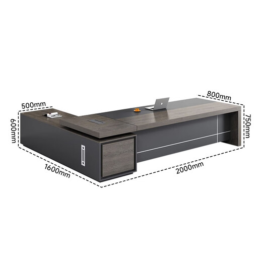 Linlan boss desk office simple desk desk president desk manager desk supervisor desk 2.0*0.8 meters + side cabinet