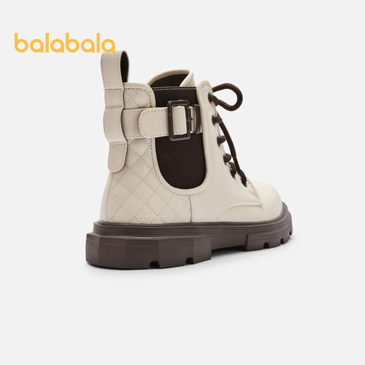 Balabala children's shoes, girls' boots, retro Martin boots, autumn and winter leather boots, trendy