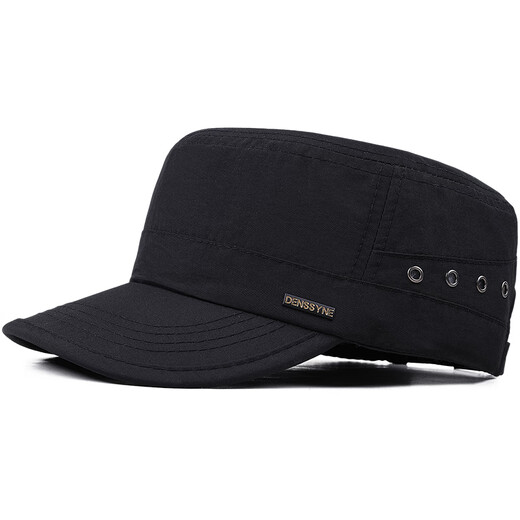 Desina thin hat men's quick-drying all-season outdoor casual hiking hat for middle-aged and elderly people, peaked hat, running flat hat, black, one size fits all, adjustable (55-60cm)