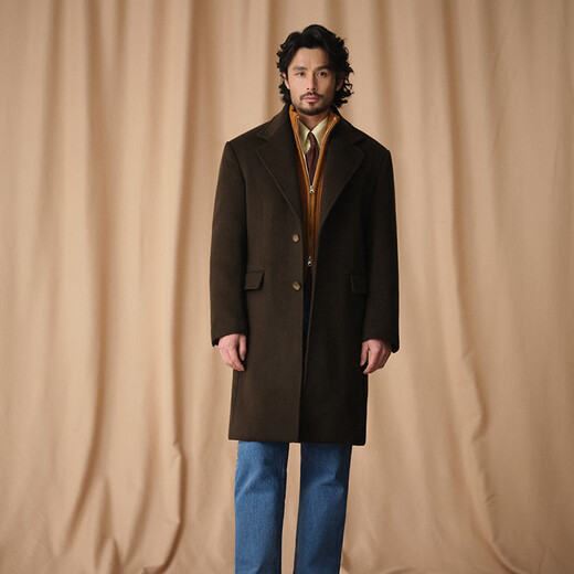 CULTUM 100% Lana Chester Abrigo De Lana De Longitud Media para Hombre Abrigo Informal Engrosado De Invierno De Longitud Media para Hombre Negro Sin Forro XL