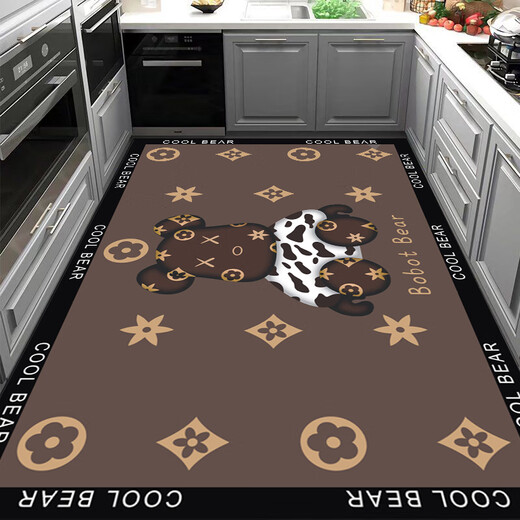 Dongyunlu 2024 new kitchen floor mat silicone bottom kitchen special floor mat absorbs water, oil, and non-slip No. 13 60*90 cm
